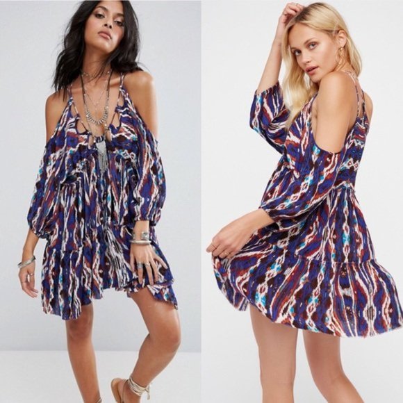 Free People Dresses & Skirts - Free People Monarch Mini Cold Shoulder Dress Size XS NWT